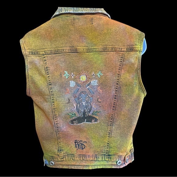 Yoga Goddess Multi Colored Denim Vest - Picture 2 of 8